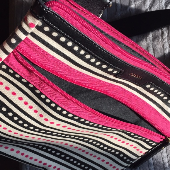 Fossil Eliza Crossbody Pink Dots Bag/New - Picture 5 of 6